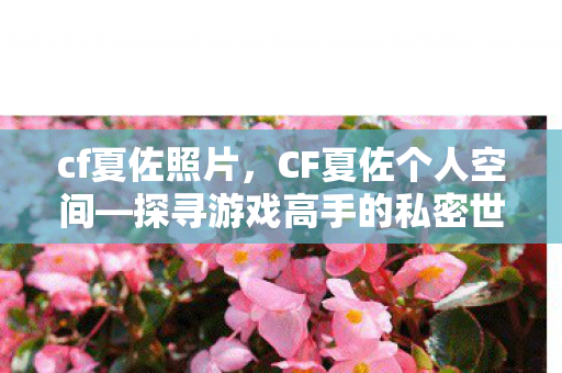 cf夏佐照片，CF夏佐个人空间—探寻游戏高手的私密世界