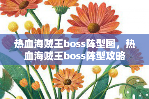 热血海贼王boss阵型图，热血海贼王boss阵型攻略