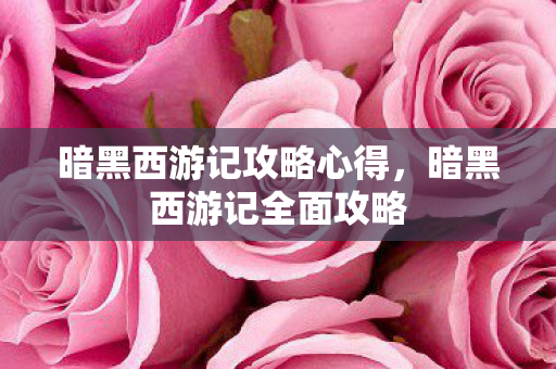 暗黑西游记攻略心得，暗黑西游记全面攻略