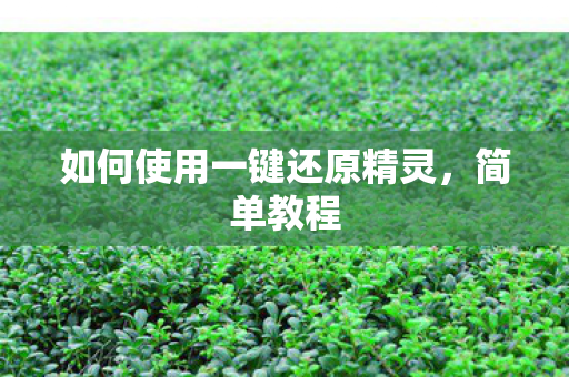 如何使用一键还原精灵，简单教程