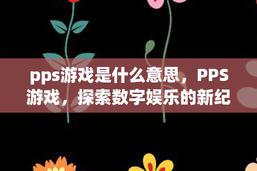 pps游戏是什么意思，PPS游戏，探索数字娱乐的新纪元