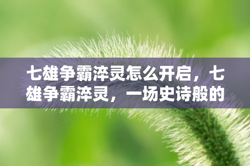 七雄争霸淬灵怎么开启，七雄争霸淬灵，一场史诗般的角逐