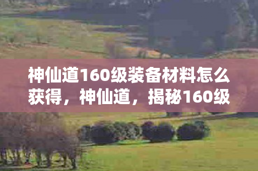 神仙道160级装备材料怎么获得，神仙道，揭秘160级装备材料的获取与制作