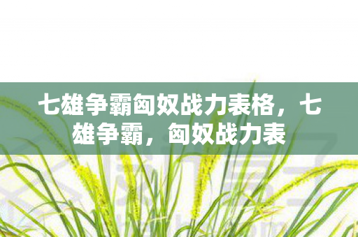 七雄争霸匈奴战力表格，七雄争霸，匈奴战力表