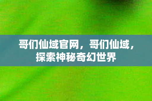 哥们仙域官网，哥们仙域，探索神秘奇幻世界