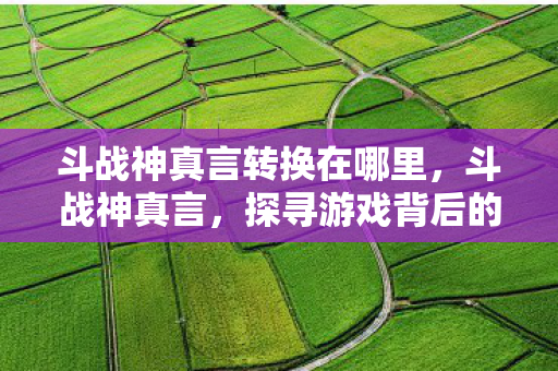 斗战神真言转换在哪里，斗战神真言，探寻游戏背后的故事与魅力