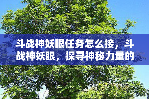 斗战神妖眼任务怎么接，斗战神妖眼，探寻神秘力量的起源与影响
