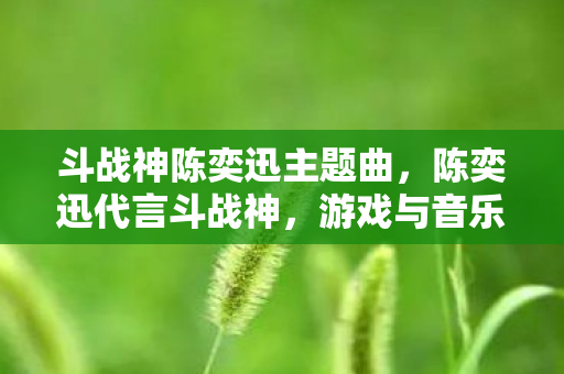 斗战神陈奕迅主题曲，陈奕迅代言斗战神，游戏与音乐的完美碰撞