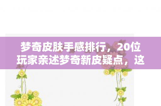 20位玩家亲述梦奇新皮疑点图片