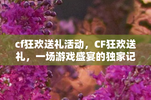 cf狂欢送礼活动，CF狂欢送礼，一场游戏盛宴的独家记忆