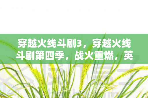 穿越火线斗剧3，穿越火线斗剧第四季，战火重燃，英雄归来