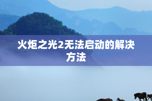 火炬之光2无法启动的解决方法