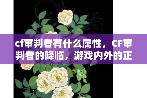 cf审判者有什么属性，CF审判者的降临，游戏内外的正义使者