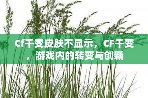 Cf千变皮肤不显示，CF千变，游戏内的转变与创新