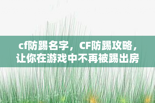 cf防踢名字，CF防踢攻略，让你在游戏中不再被踢出房间！