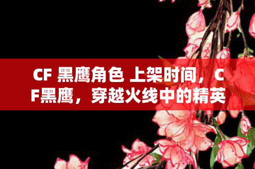 CF 黑鹰角色 上架时间，CF黑鹰，穿越火线中的精英角色