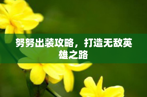 努努出装攻略，打造无敌英雄之路