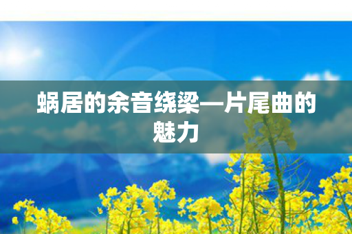 蜗居的余音绕梁—片尾曲的魅力