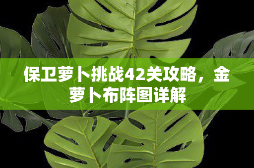 保卫萝卜挑战42关攻略，金萝卜布阵图详解