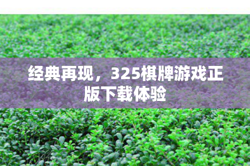经典再现，325棋牌游戏正版下载体验