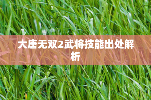 大唐无双2武将技能出处解析