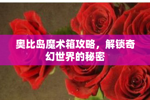 奥比岛魔术箱攻略，解锁奇幻世界的秘密