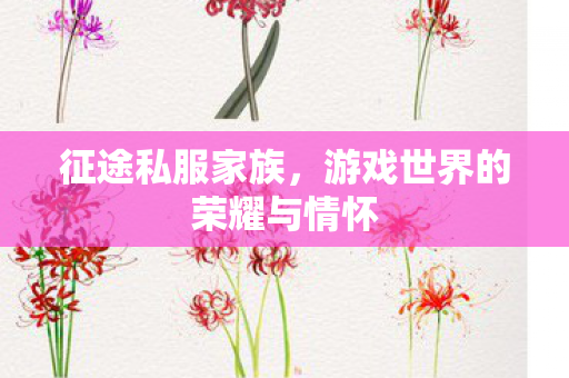 征途私服家族，游戏世界的荣耀与情怀