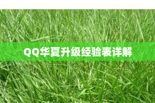QQ华夏升级经验表详解