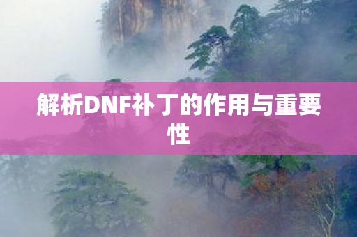 解析DNF补丁的作用与重要性