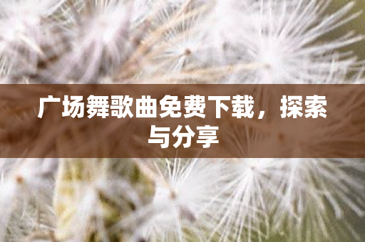 广场舞歌曲免费下载，探索与分享