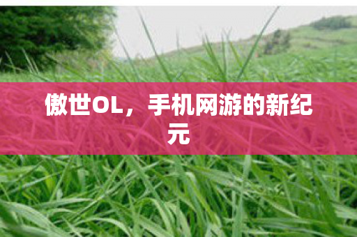 傲世OL，手机网游的新纪元