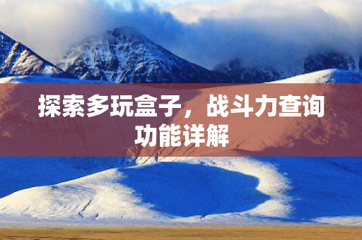 探索多玩盒子，战斗力查询功能详解