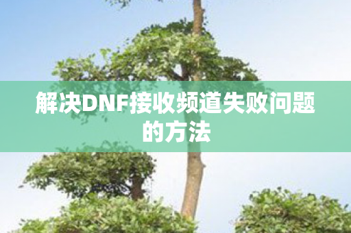 解决DNF接收频道失败问题的方法