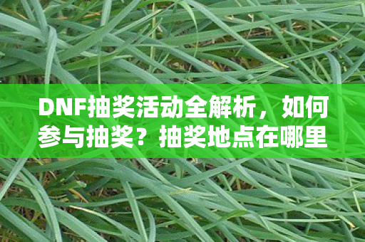 DNF抽奖活动全解析，如何参与抽奖？抽奖地点在哪里？