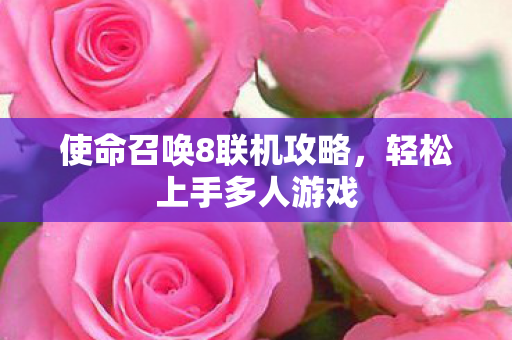使命召唤8联机攻略，轻松上手多人游戏