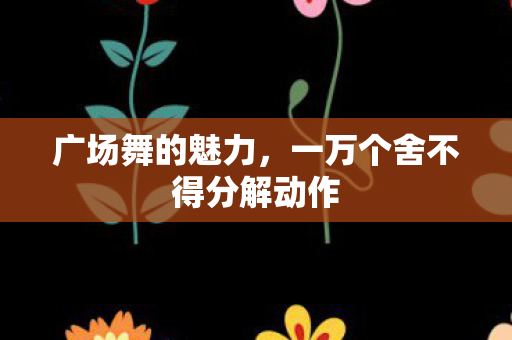 广场舞的魅力，一万个舍不得分解动作