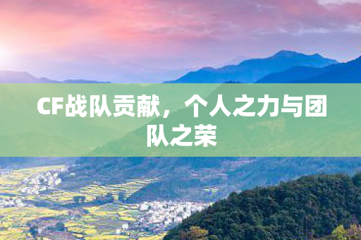 CF战队贡献，个人之力与团队之荣