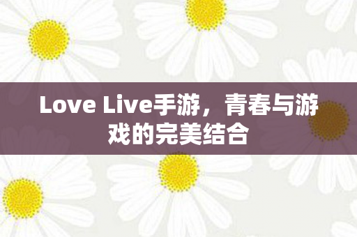 Love Live手游,青春与游戏的完美结合 Love Live手游,青春与游戏的完美结合