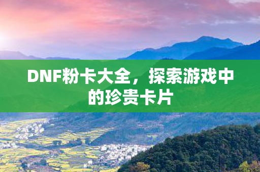 DNF粉卡大全，探索游戏中的珍贵卡片