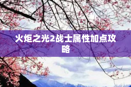 火炬之光2战士属性加点攻略
