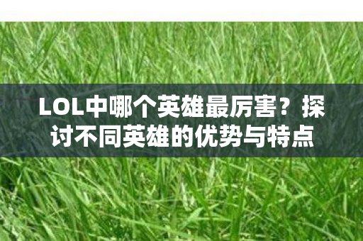 LOL中哪个英雄最厉害？探讨不同英雄的优势与特点