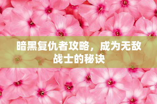 暗黑复仇者攻略，成为无敌战士的秘诀