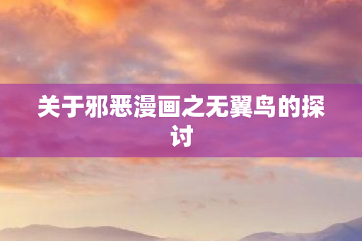 关于邪恶漫画之无翼鸟的探讨