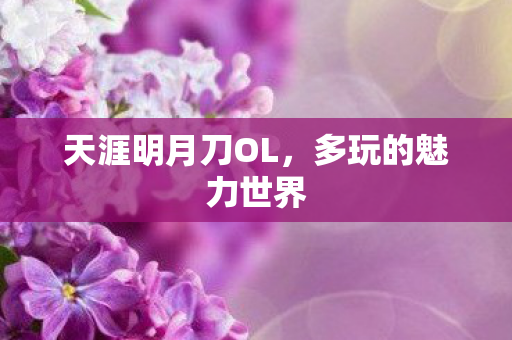 天涯明月刀OL，多玩的魅力世界