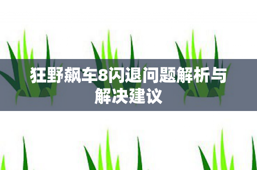 狂野飙车8闪退问题解析与解决建议
