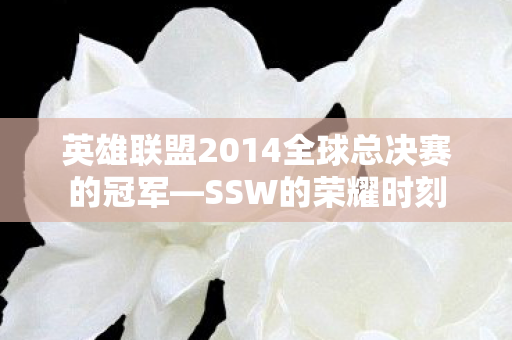 英雄联盟2014全球总决赛的冠军—SSW的荣耀时刻