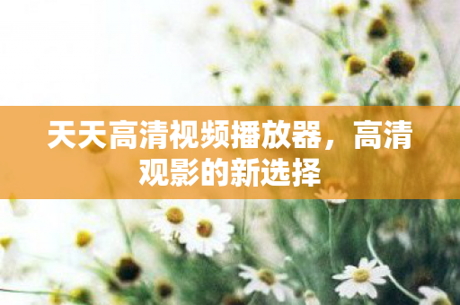 天天高清视频播放器，高清观影的新选择