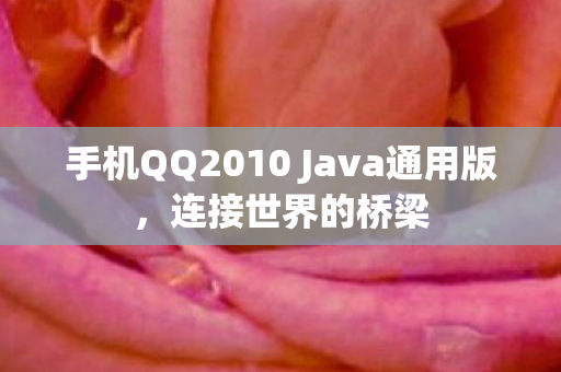 手机QQ2010 Java通用版，连接世界的桥梁