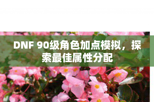 DNF 90级角色加点模拟，探索最佳属性分配