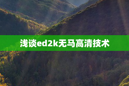 浅谈ed2k无马高清技术